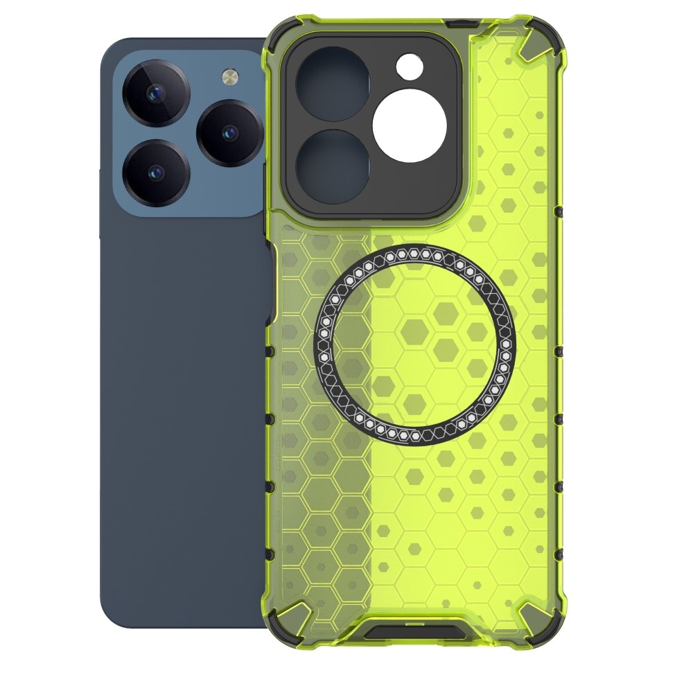 Mézédes tartós védőburkolat MagSafe-rel a Realme C61/C63 készülékre - zöld színű