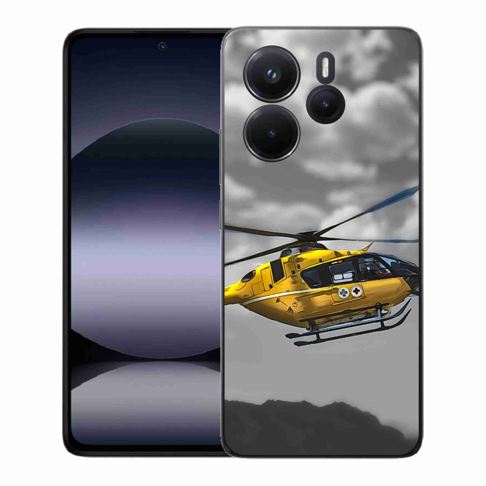 Gél borítás mmCase a Xiaomi Redmi Note 14-hez - sárga helikopter