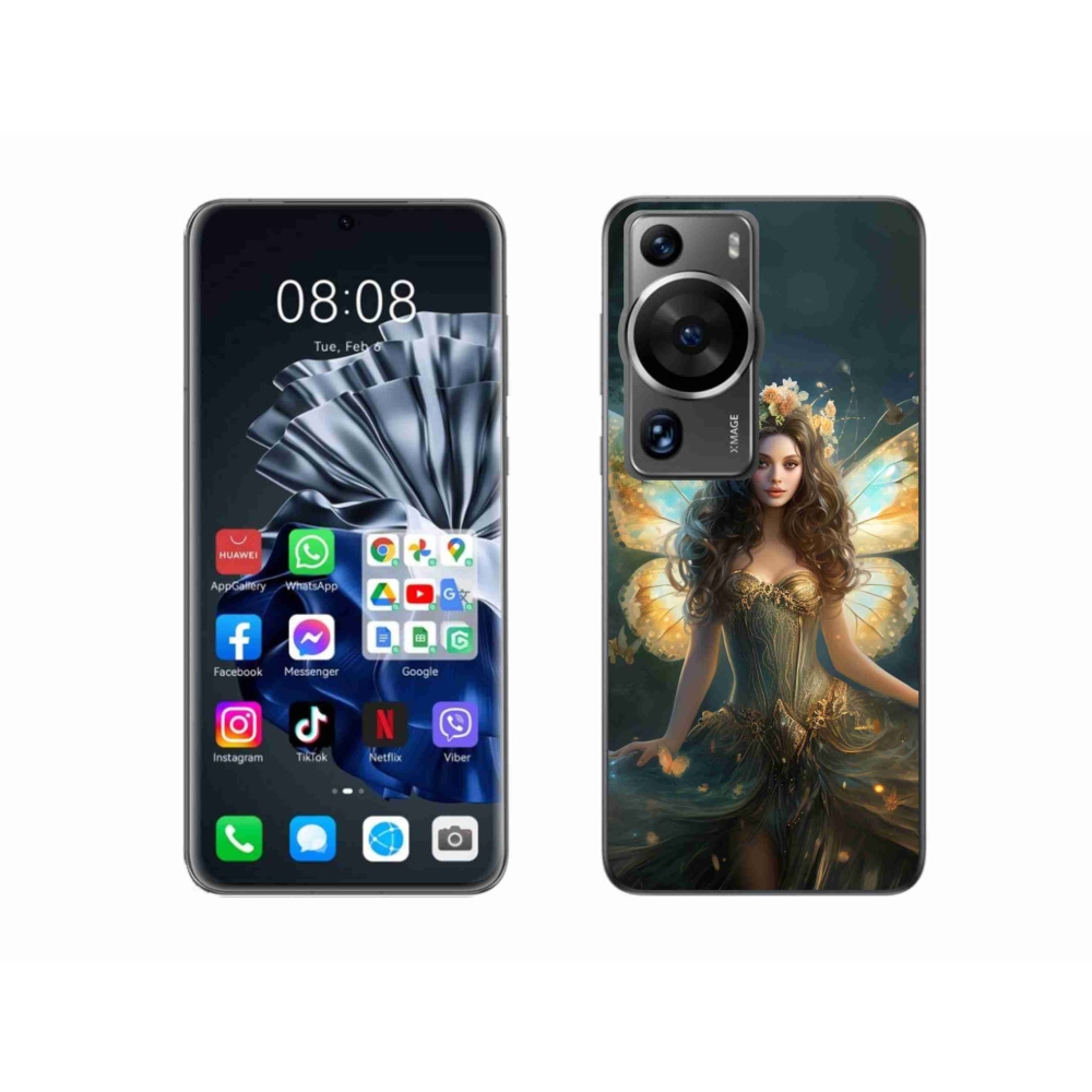 Gél borítás mmCase a Huawei P60 Pro számára - pillangó nő