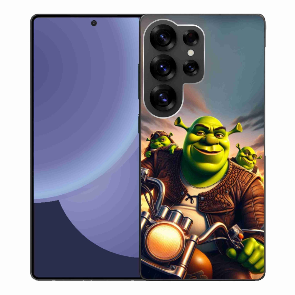 Zselés borítás mmCase Samsung Galaxy S25 Ultra készülékhez - Shrek egy motorkerékpáron