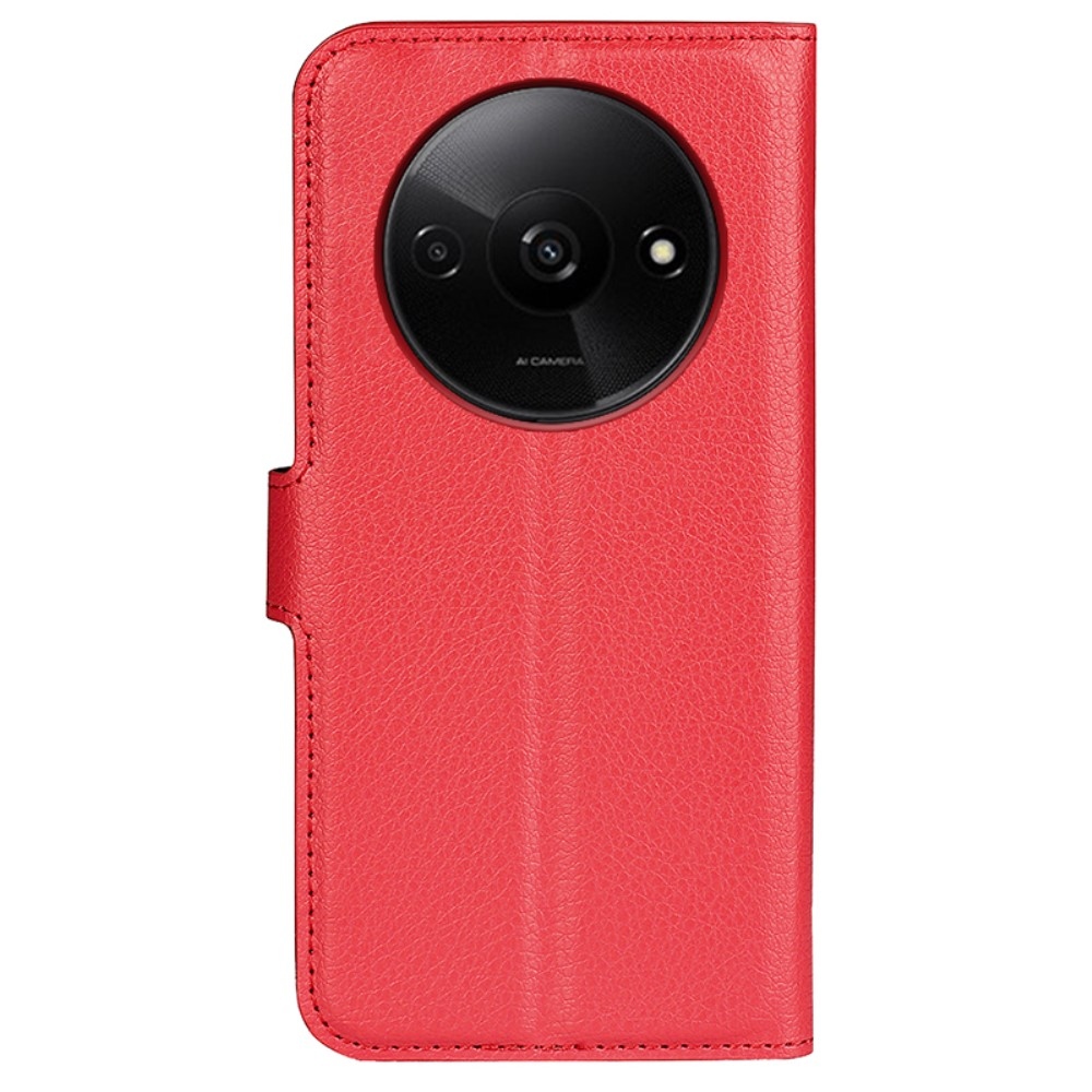Litchi könyv tok Xiaomi Redmi A3-hoz - piros