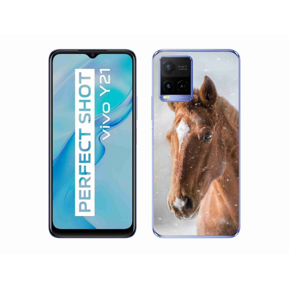 Zselés tok mmCase a Vivo Y21/Y21s/Y33s készülékhez - barna ló 2