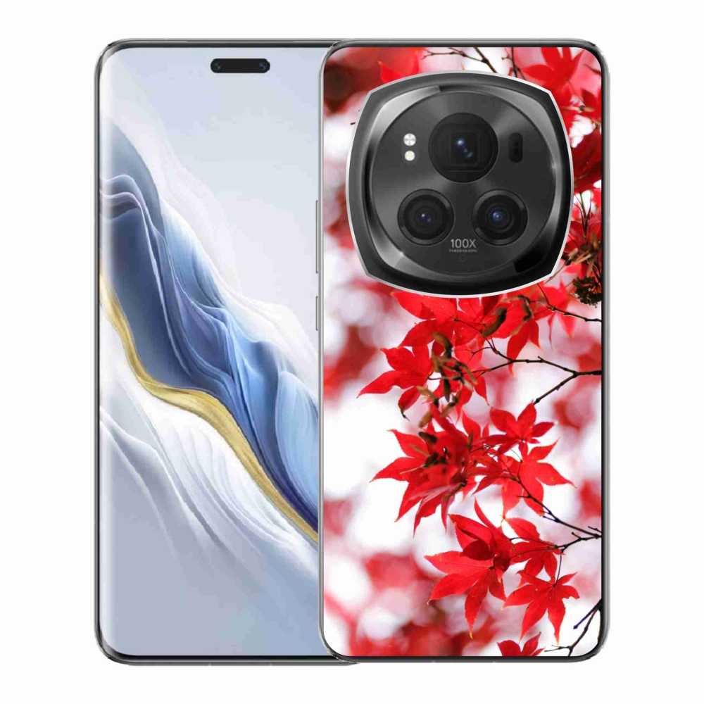 Zselés borítás mmCase a Honor Magic 6 Pro 5G készülékhez - piros levelek