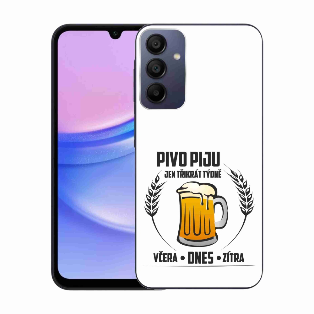 Gél borítás mmCase Samsung Galaxy A15 4G/5G - sör motívum fehér háttérrel