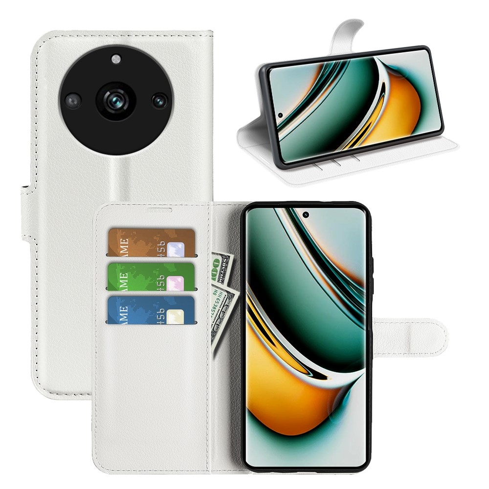 Litchi könyvtáska a Realme 11 Pro 5G/11 Pro+ 5G modellhez - fehér