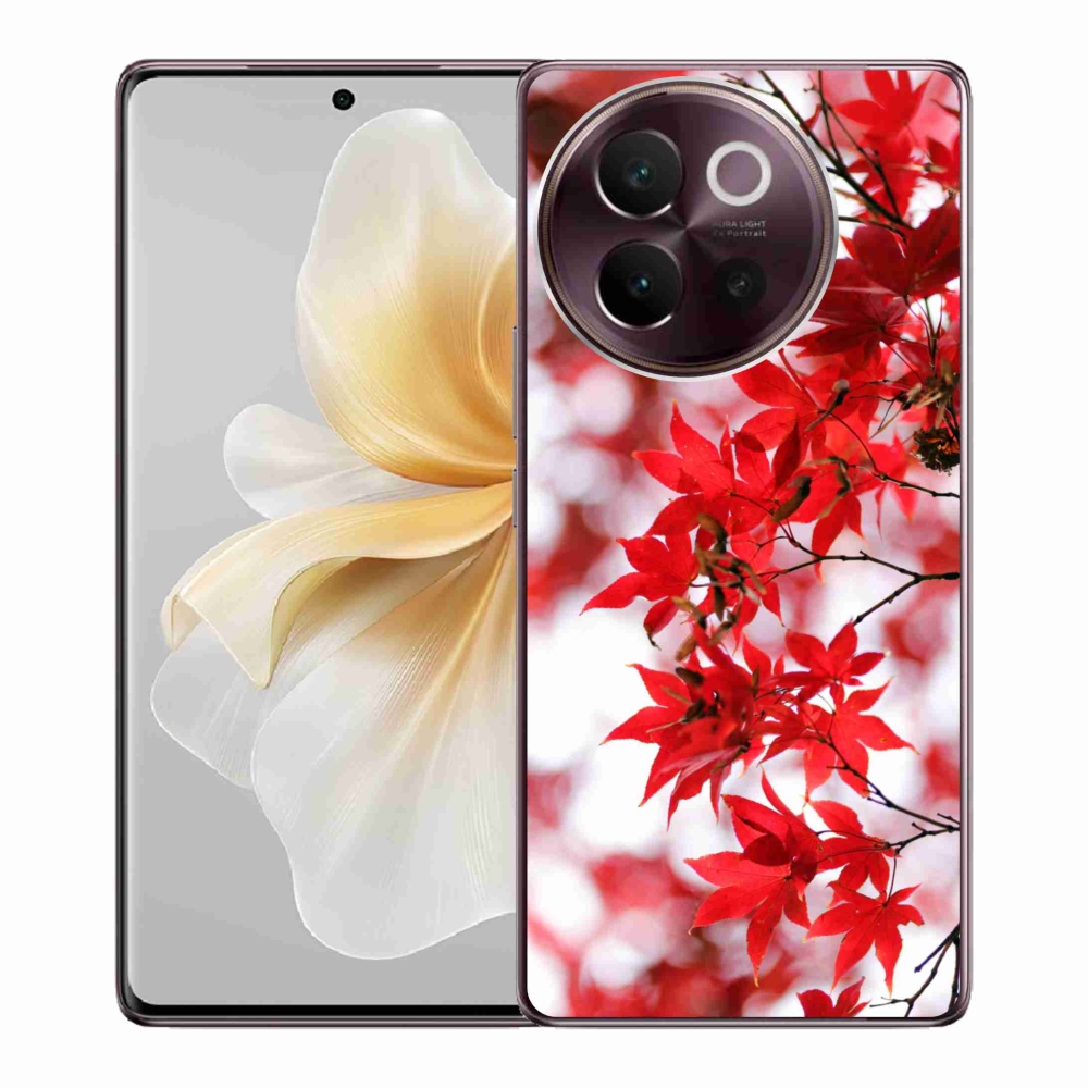 Gél borítás mmCase a Vivo V40 Lite 5G készülékhez - piros levelek