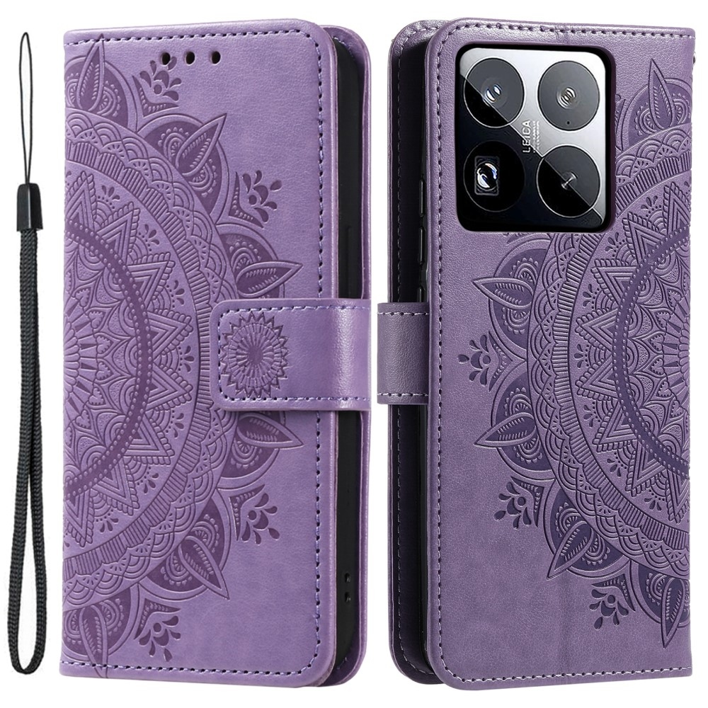 Mandala könyv tok Xiaomi 15 Pro-hoz - lila
