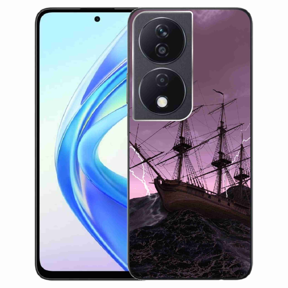 Zselés borítás mmCase a Honor X7b/Honor 90 Smart számára - hajó a viharban