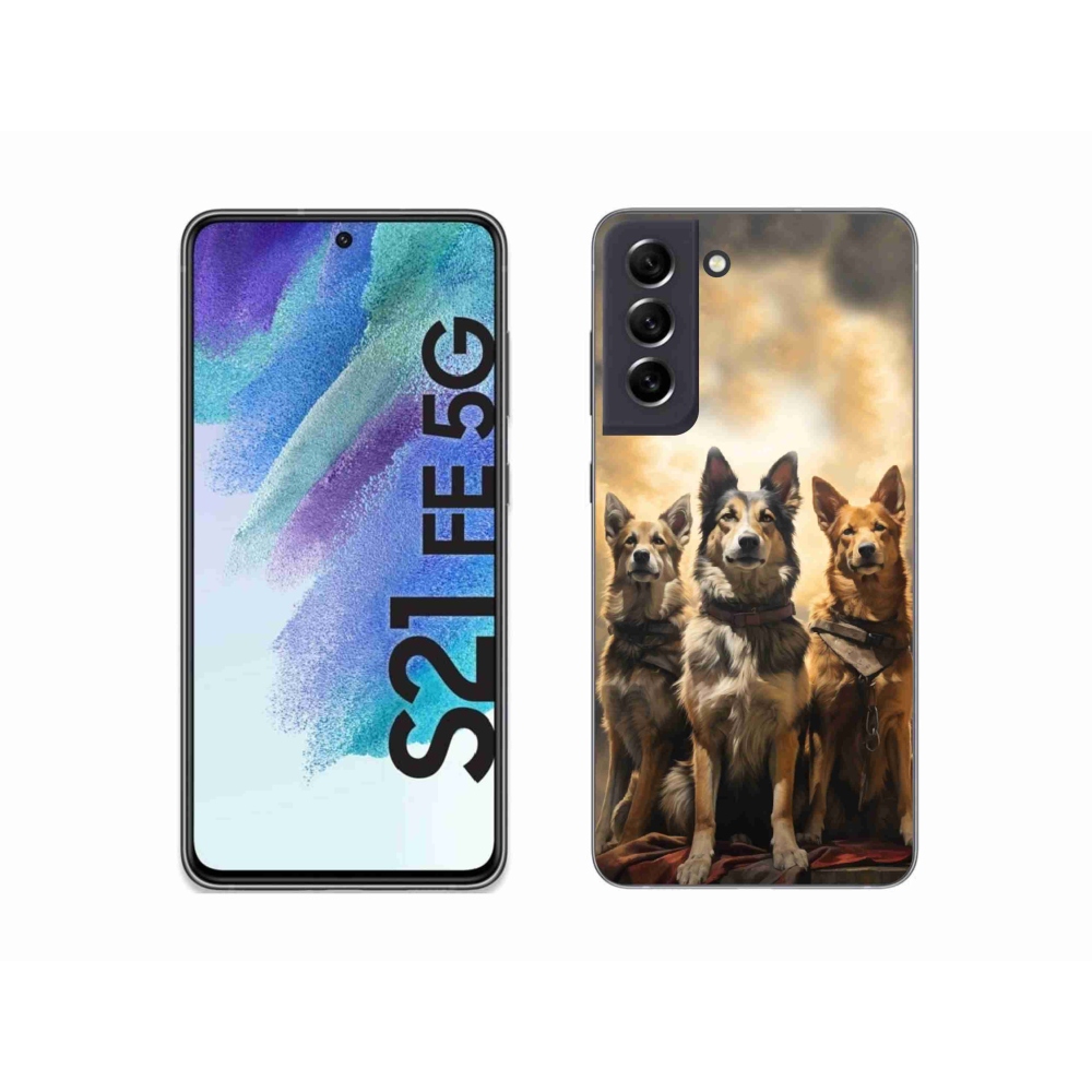 Zselés borítás mmCase Samsung Galaxy S21 FE 5G - három kutya