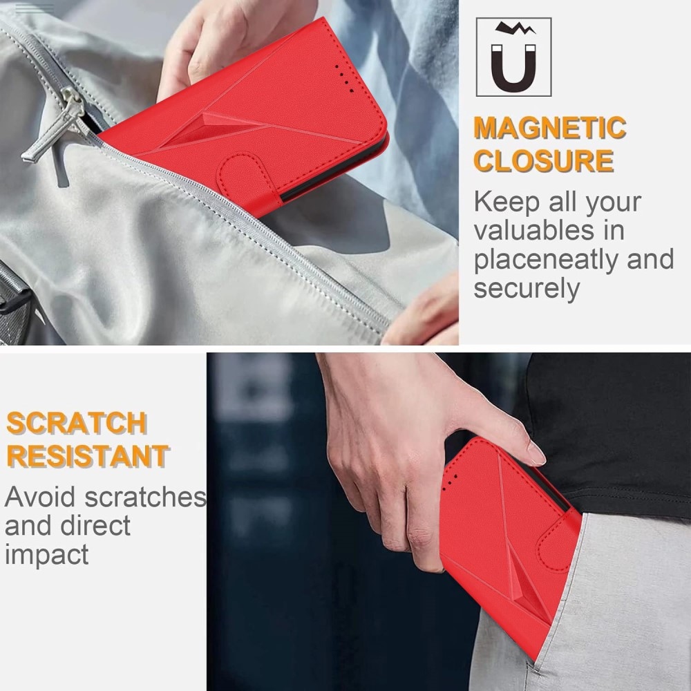 Háromszögek könyvtáska Honor 400-hoz - piros