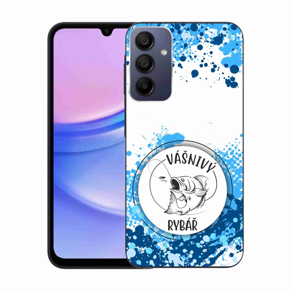 Gél borítás mmCase Samsung Galaxy A15 4G/5G - szenvedélyes halász fehér háttérrel