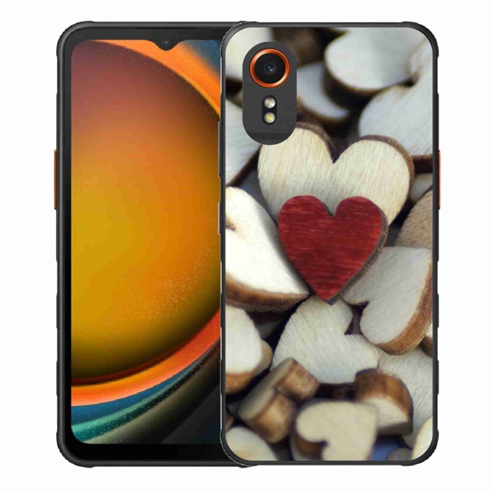 Zselés borítás mmCase Samsung Galaxy Xcover 7 készülékhez - gravírozott piros szív