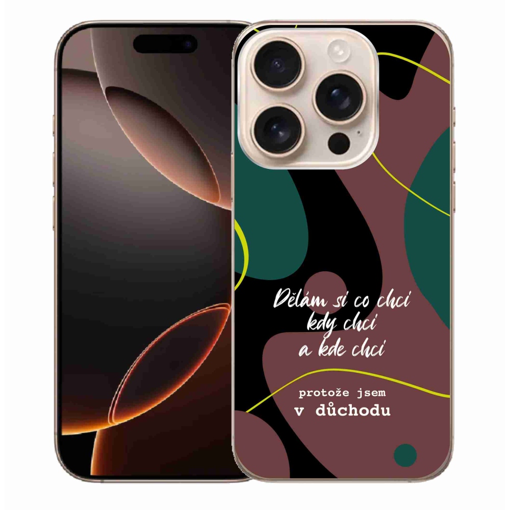 Gél borítás mmCase iPhone 16 Pro Max készülékhez - vicces szöveg 10 fekete háttér