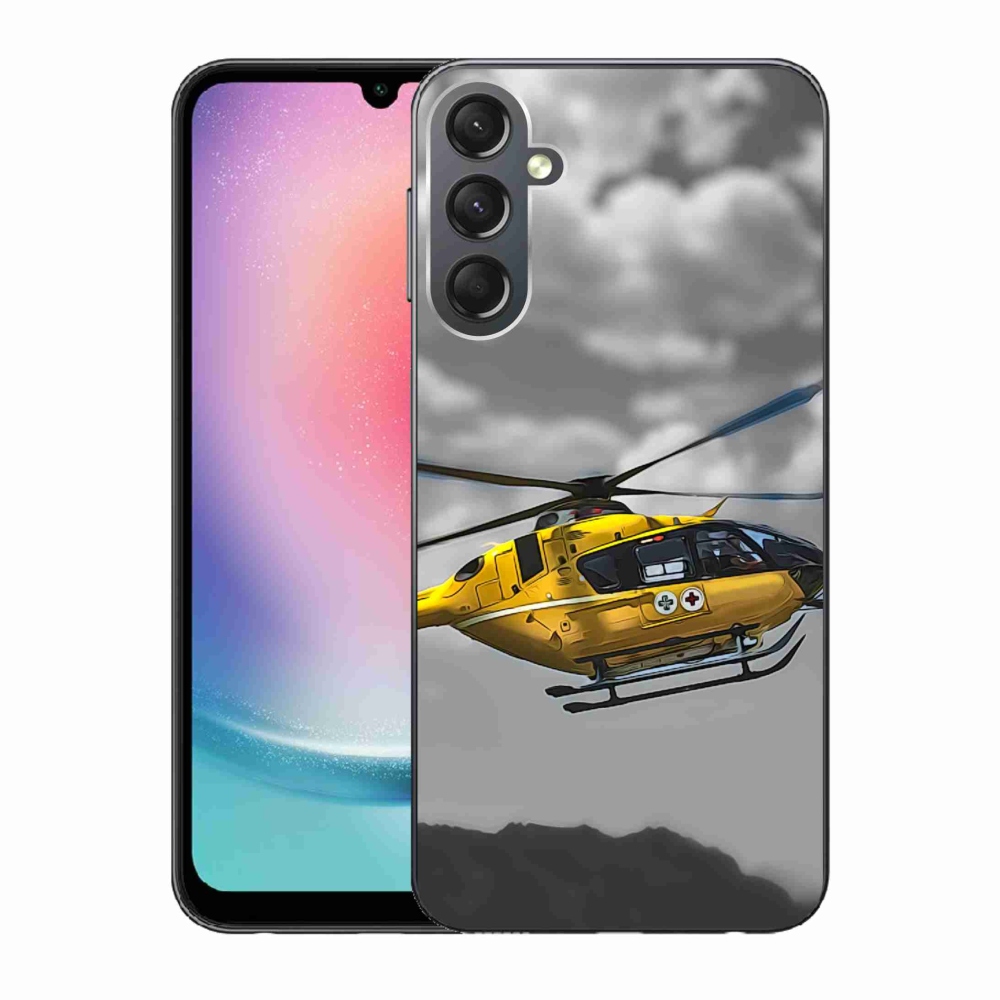 Gél védőhuzat mmCase Samsung Galaxy A24 - sárga helikopterhez