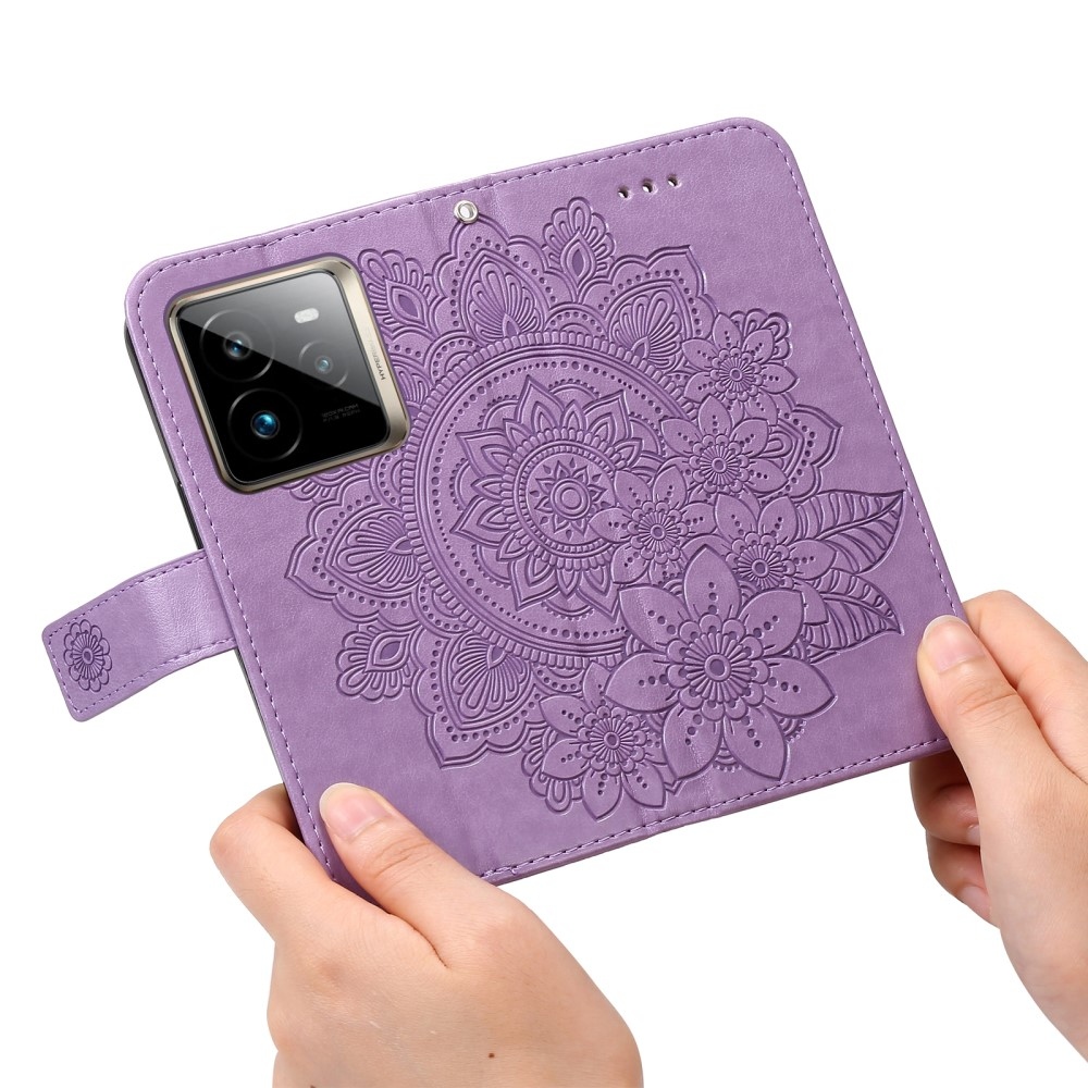 Mandala könyvtáska a Realme GT 7 Pro 5G készülékhez - lila