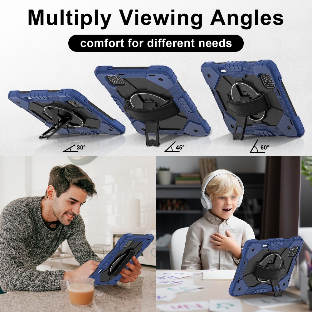 Strapabíró huzat kézi tartóval és vállpánttal Xiaomi Pad 7/7 Pro készülékhez - sötétkék/fekete