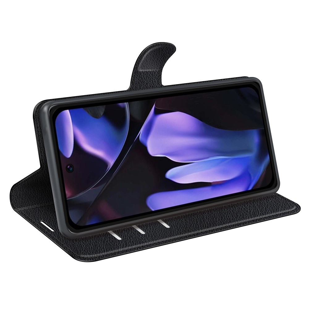 Litchi könyv tok a Google Pixel 9a készülékhez - fekete