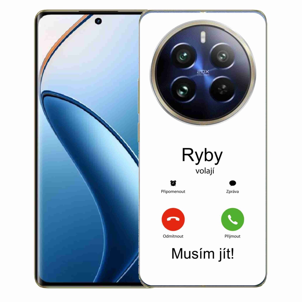 Gél borítás mmCase a Realme 12 Pro 5G/12 Pro+ 5G számára - hal hívás fehér háttérrel