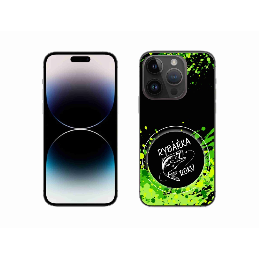 Zselés borítás mmCase iPhone 14 Pro 6.1 készülékhez - Az év halászának fekete háttere