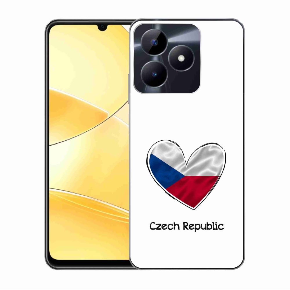 Zselés borító mmCase a Realme C51/C53 készülékhez - szív zászló fehér háttérrel