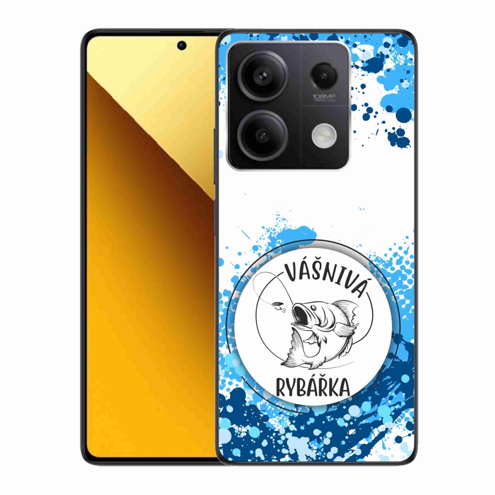 Gél borító mmCase a Xiaomi Redmi Note 13 5G számára - szenvedélyes halász fehér háttérrel