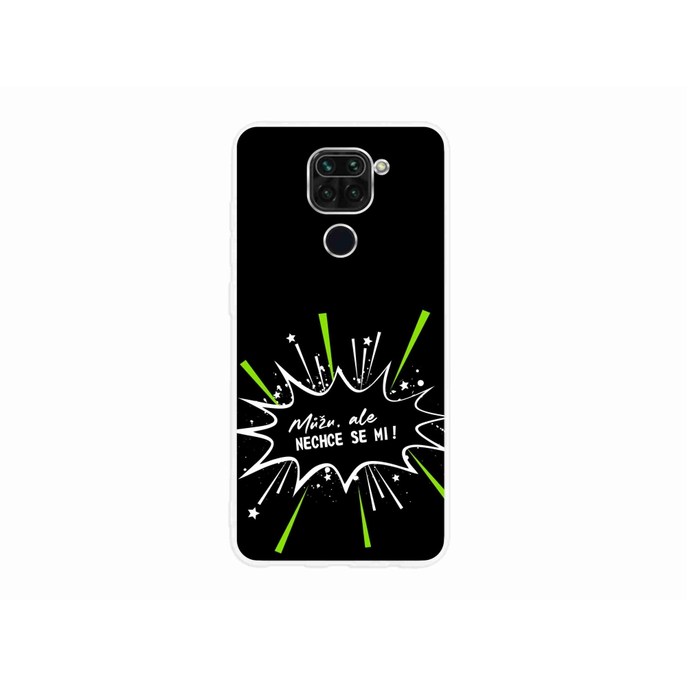 Gél borító mmCase a Xiaomi Redmi Note 9-hez - vicces szöveg 11 fekete háttérrel