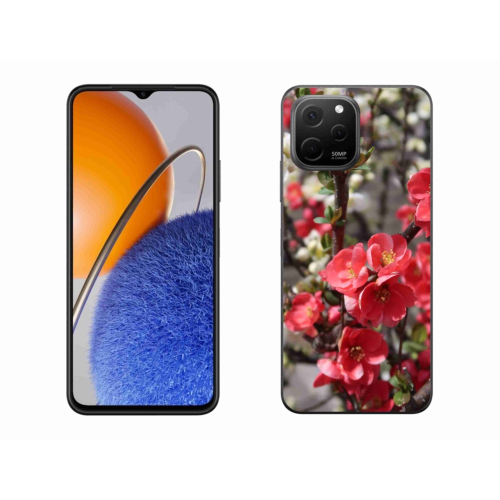 Gél borító mmCase a Huawei Nova Y61 készülékhez - piros virágok
