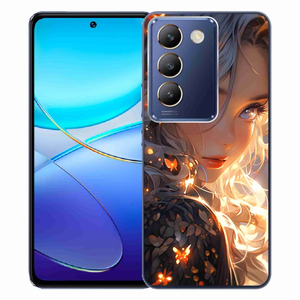 Gél borító mmCase a Vivo V40 SE 4G/5G-n - lány és pillangók