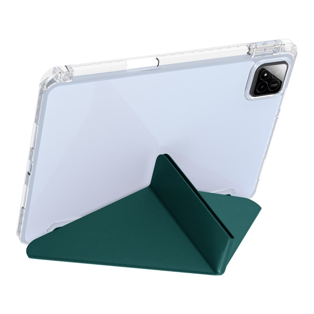 Origami intelligens pozicionáló tok Xiaomi Pad 7/7 Pro táblagéphez - sötétzöld