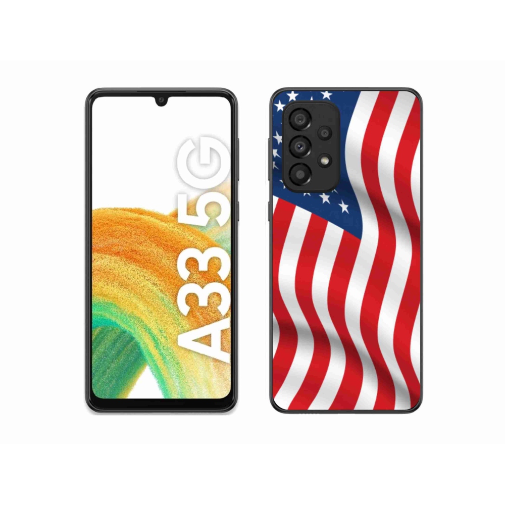 Gél borítás mmCase Samsung Galaxy A33 5G - amerikai zászlóhoz