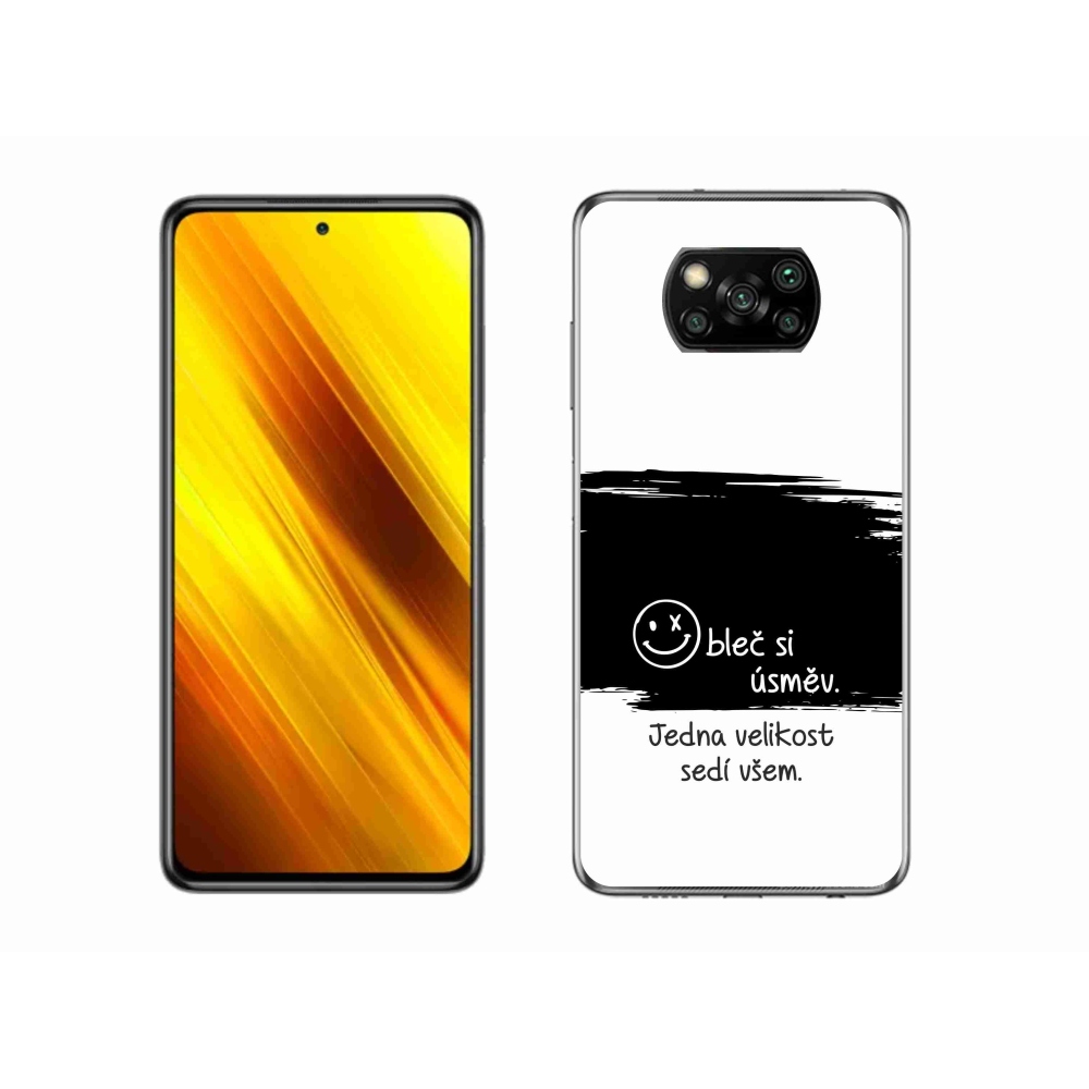 Gél borító mmCase a Xiaomi Poco X3 Pro számára - vicces szöveg 8 fekete és fehér háttérrel