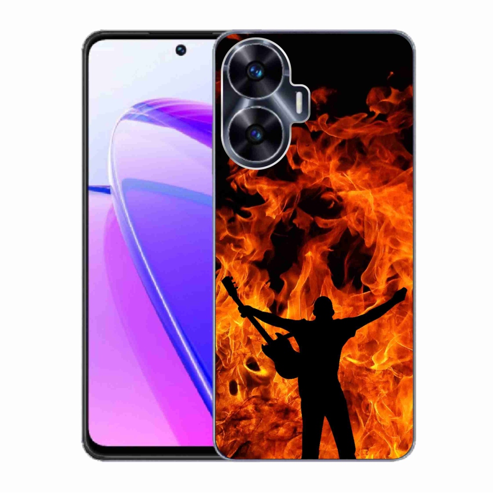 Gél borító mmCase a Realme C55 készülékhez - zenész és tűz