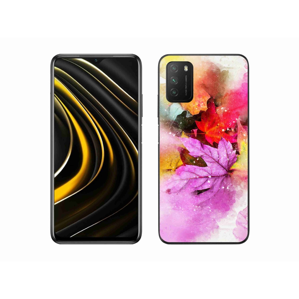 Gél borító mmCase a Xiaomi Poco M3-hoz - színes levelek