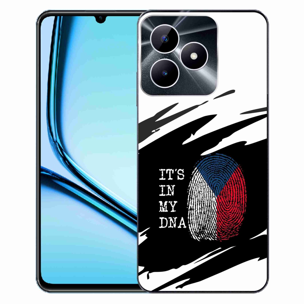 Gél borító mmCase a Realme Note 50 készülékhez - zászlós ujjlenyomat fekete és fehér háttérrel