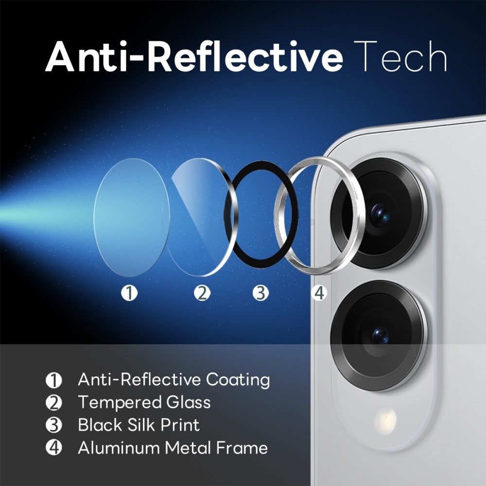 NORTHJO kamera lencse üveg Samsung Galaxy S25 Edge készülékhez (különálló szemüveg) - ezüst