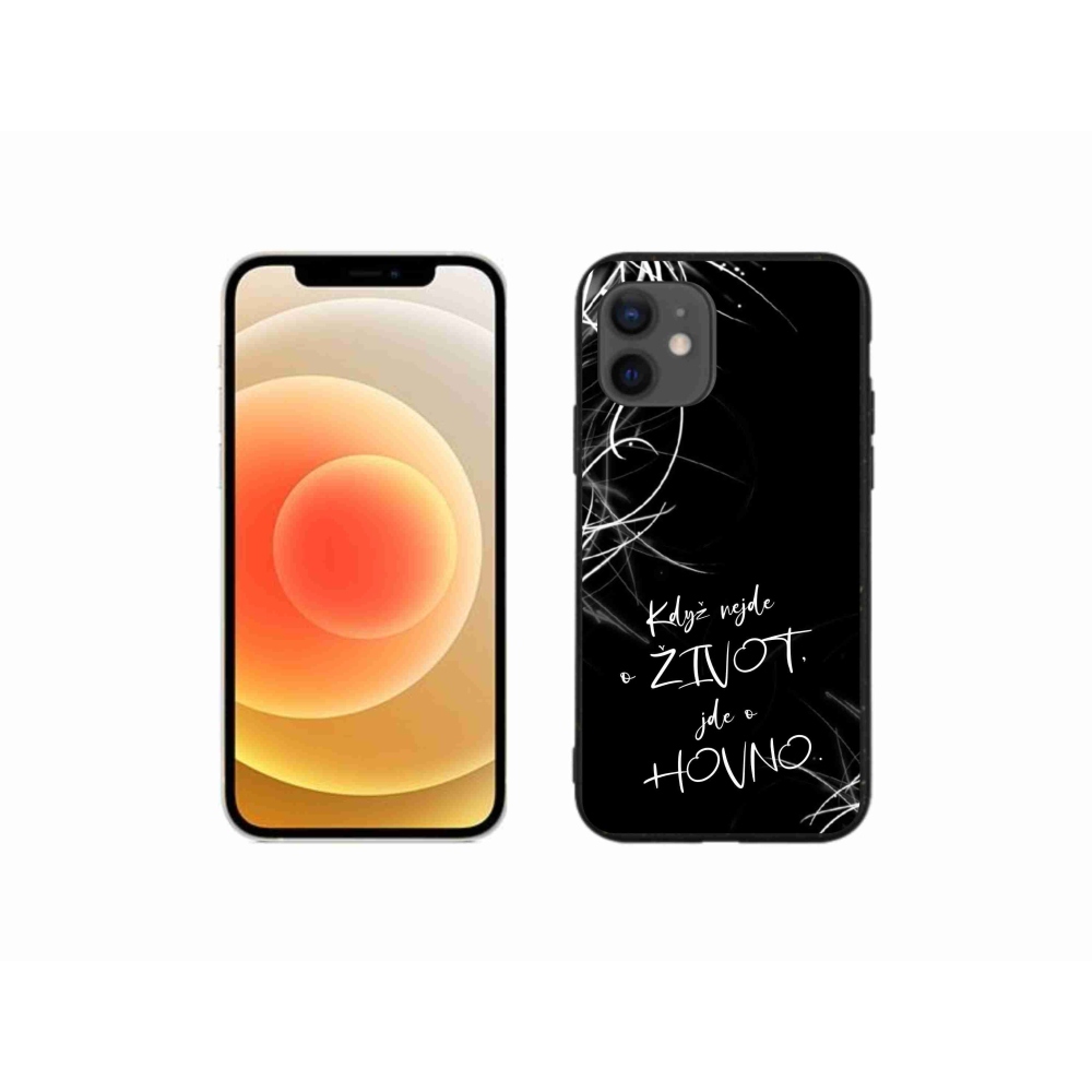 Gél borítás mmCase iPhone 12 mini készülékhez - vicces szöveg 16 fekete háttér