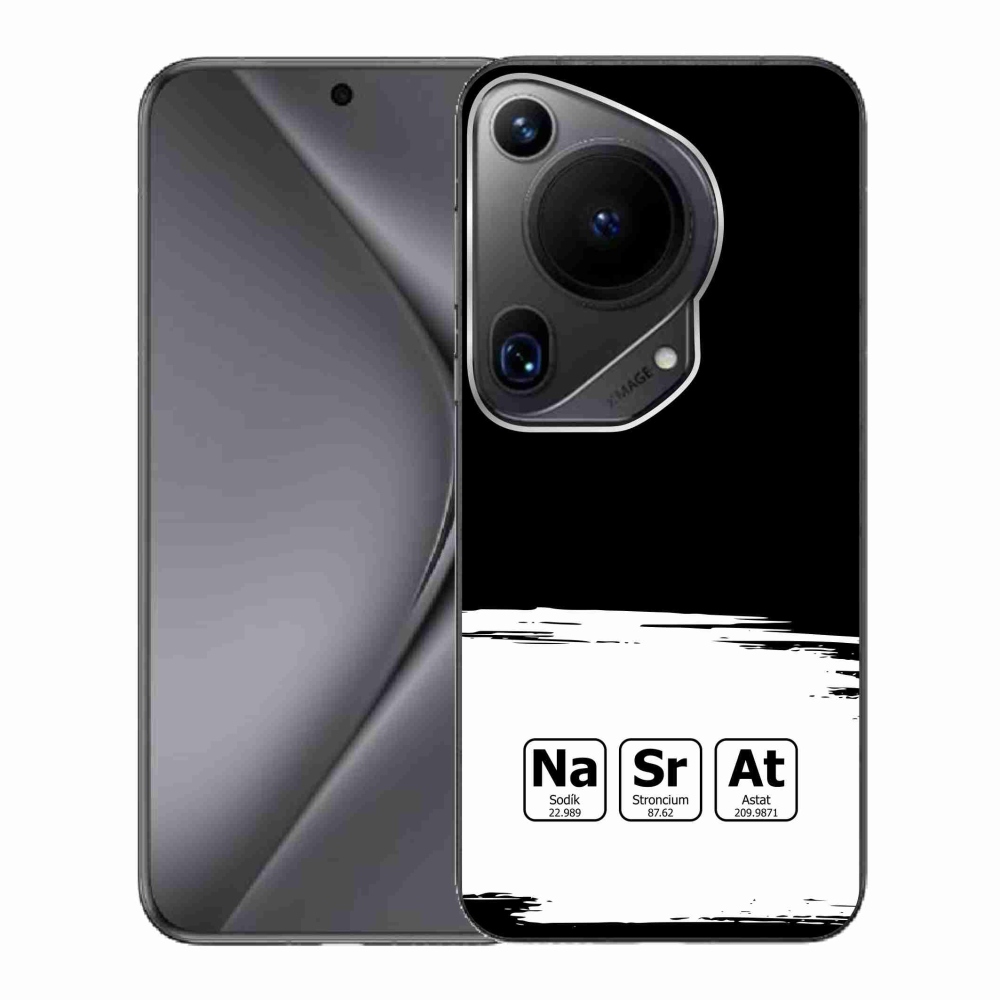 Gél borító mmCase a Huawei Pura 70 Ultra - kémiai elemek fehér és fekete háttérrel