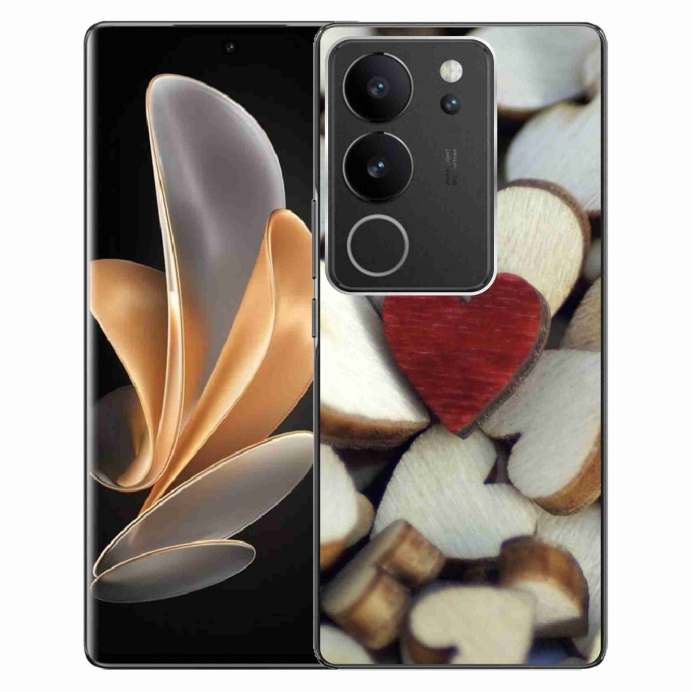 Gél borítás mmCase a Vivo V29 5G készülékhez - gravírozott piros szív