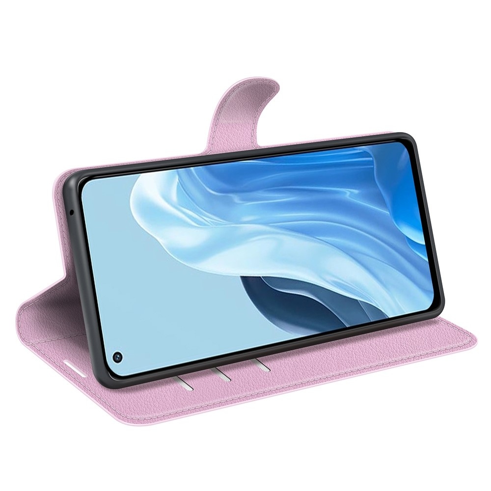 Litchi könyv tok Oppo Find X5 Lite-hoz - rózsaszín