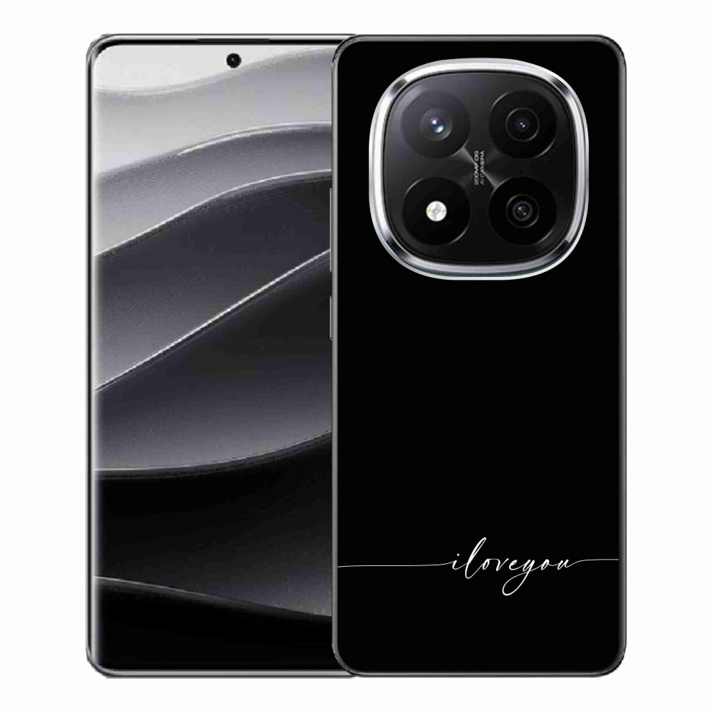 Gél borító mmCase a Xiaomi Redmi Note 14 Pro+ 5G - I love you fekete háttérrel