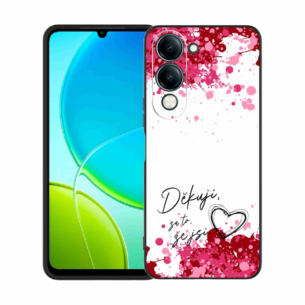 Gél borító mmCase a Vivo Y29s 5G-n - szerelem szöveg 2 fehér háttérrel