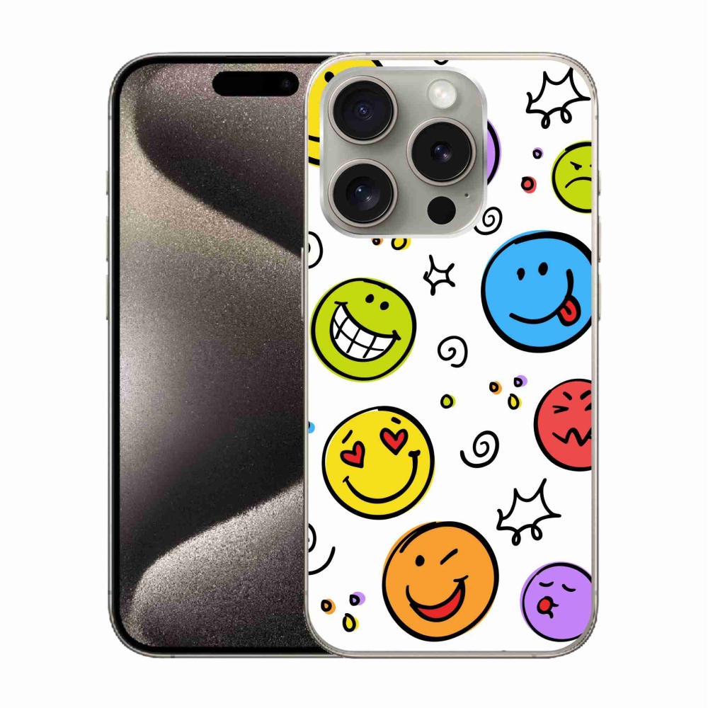 Zselés borítás mmCase iPhone 15 Pro készülékhez - smiley-k
