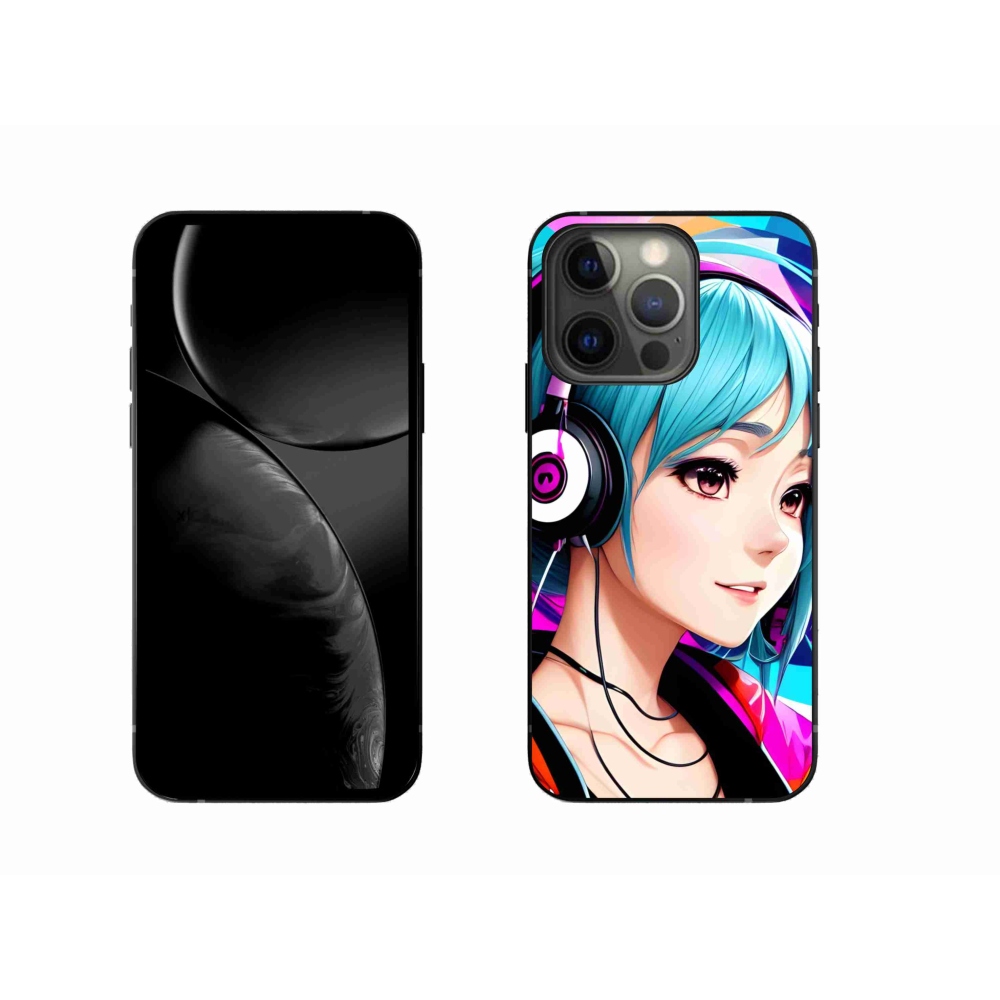 Zselés borítás mmCase iPhone 13 Pro készülékhez - lány fejhallgatóval