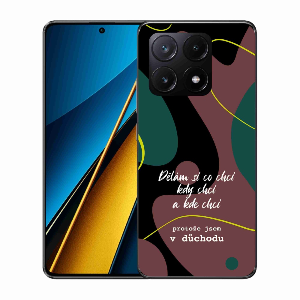 Gél borító mmCase a Xiaomi Poco X6 Pro 5G számára - vicces szöveg 10 fekete háttér