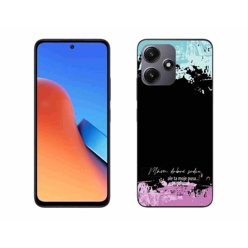 Gél borító mmCase a Xiaomi Redmi 12 5G-hez - vicces szöveg 3 fekete háttérrel