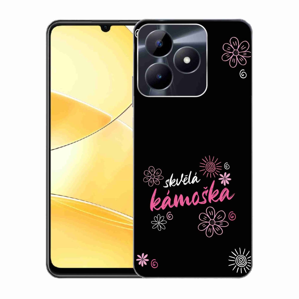 Gél borító mmCase a Realme C51/C53 készülékhez - nagyszerű haver fekete háttérrel