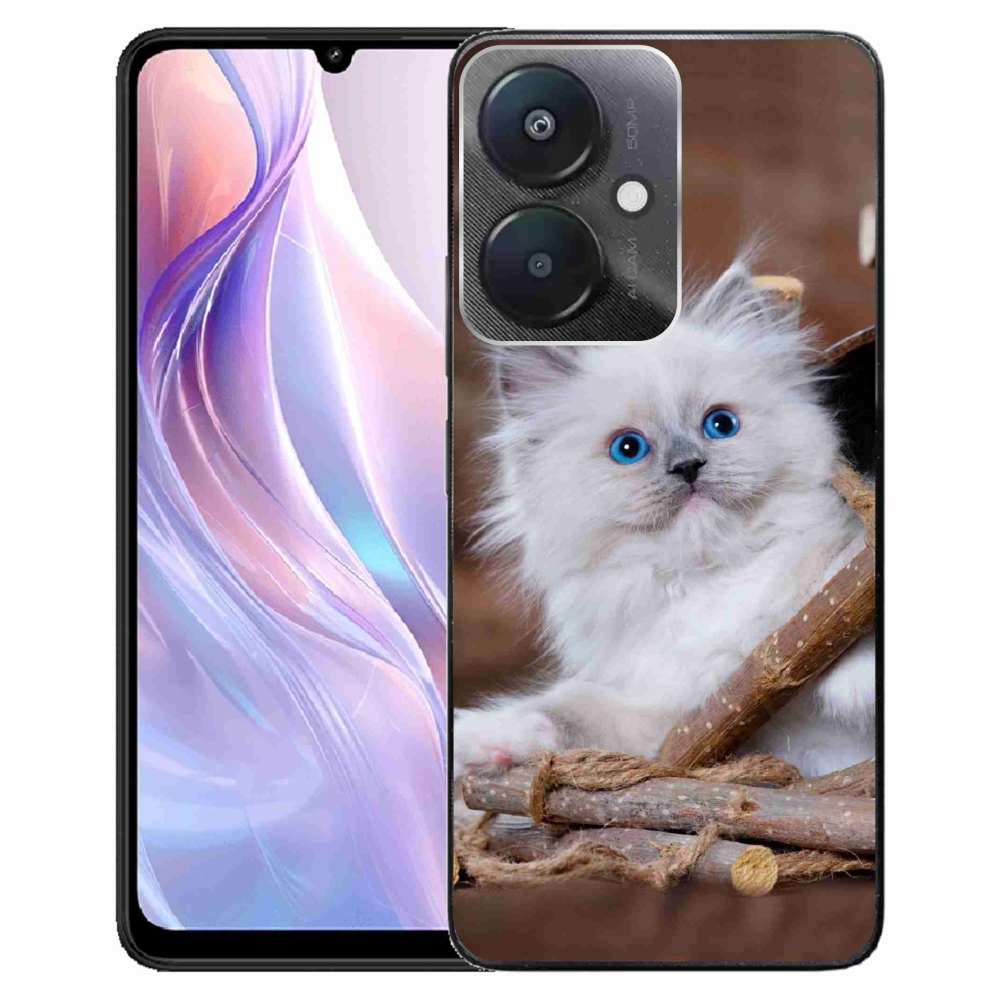 Gél borítás mmCase a Xiaomi Redmi 13C 5G-hez - fehér cica