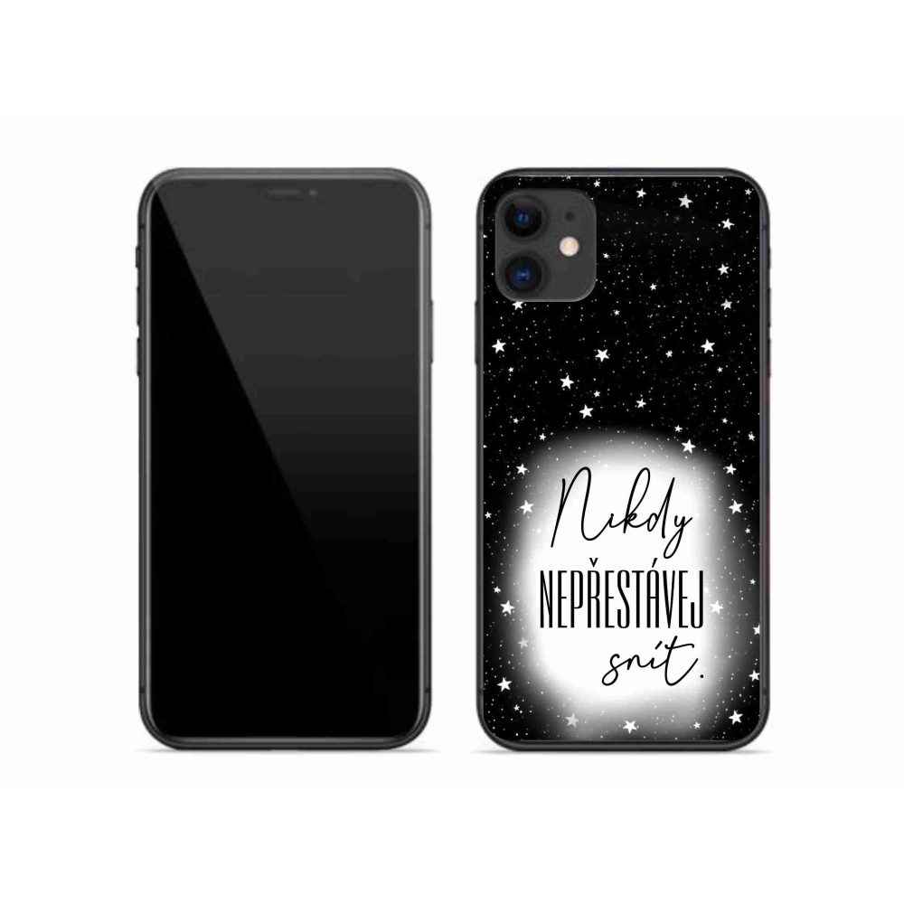 Gél borítás mmCase iPhone 11 készülékhez - idézet 1 fehér és fekete háttérrel