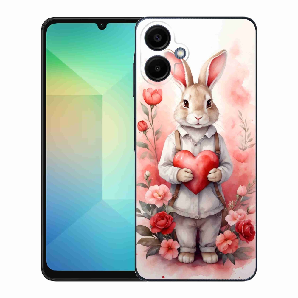 Gél borítás mmCase Samsung Galaxy A06 4G - nyúl szívvel