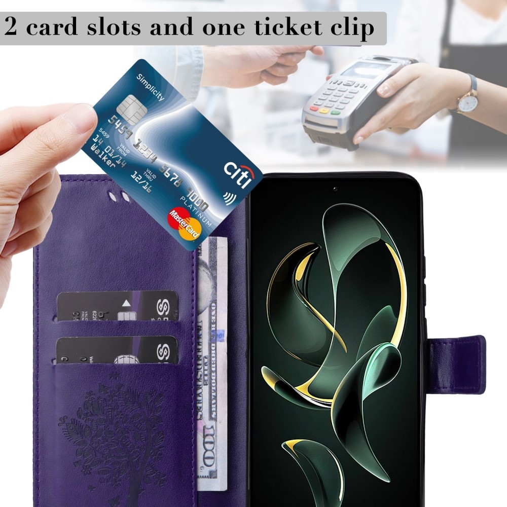 Fa könyv tok Xiaomi 13T/13T Pro - sötét lila